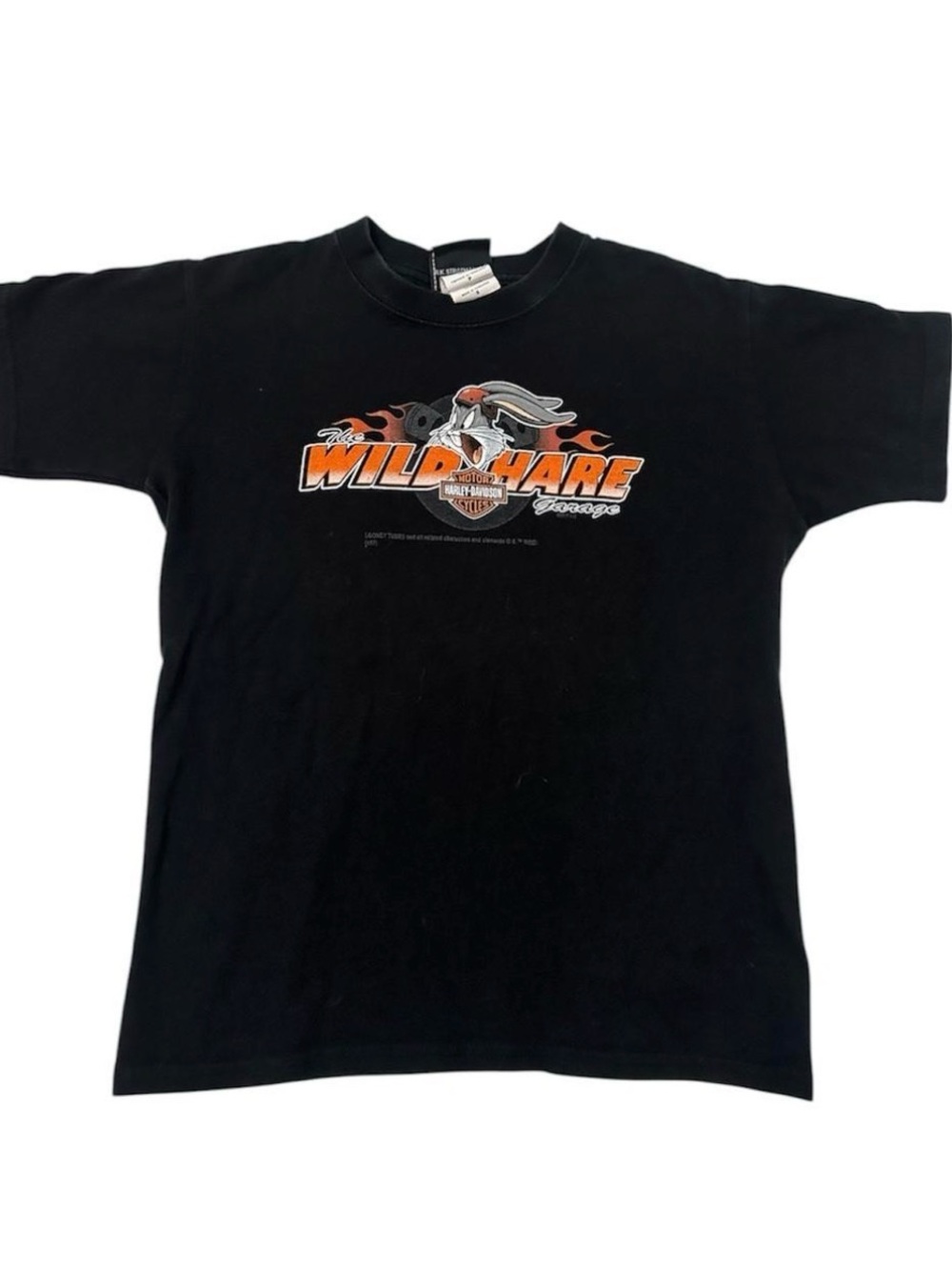 Harley-Davidson Black Kids Tee with Orange and White Wild Hare Graphic